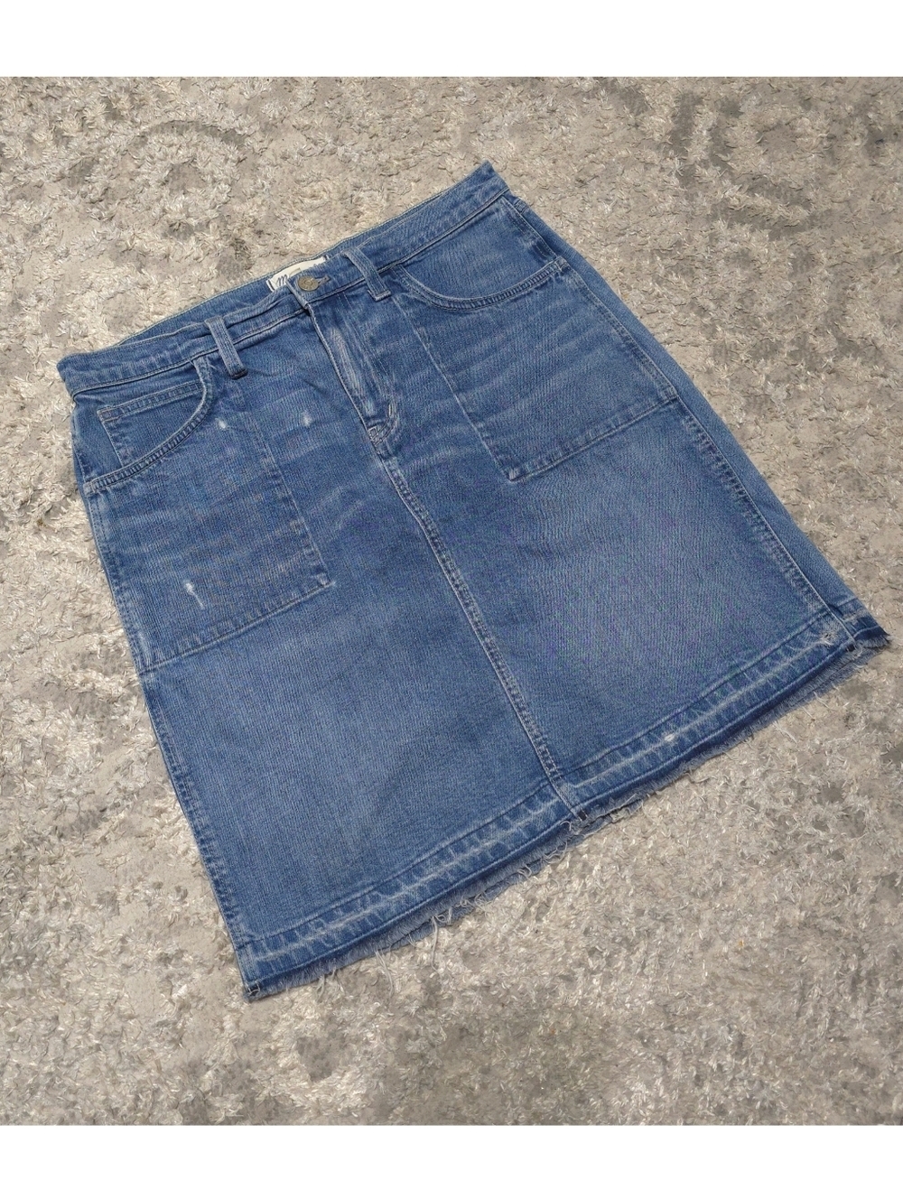 MADEWELL Distressed Casual Utility Denim Mini Skirt, Released Hem Size 29 - Picture 8 of 16